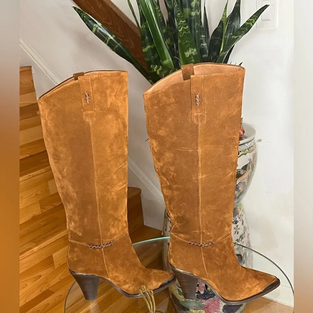 New FREE PEOPLE Stevie Boot Cognac Suede